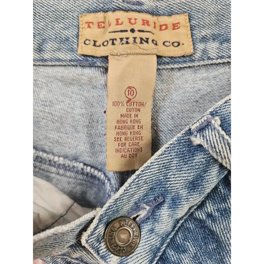 VTG 90s Telluride Clothing Co Carpenter Jeans Women 10 Medium Wash Baggy Wid - Picture 4 of 7